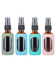 Botellas de Spray de Vidrio Ámbar HOMBYS 50ml - Paquete de 4