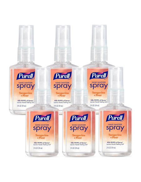 Spray Desinfectante de Manos PURELL 2 oz Aroma Mandarina Pera - Paquete de 6 Spray Desinfectante de Manos PURELL 2 oz Aroma Mandarina Pera - Paquete de 6