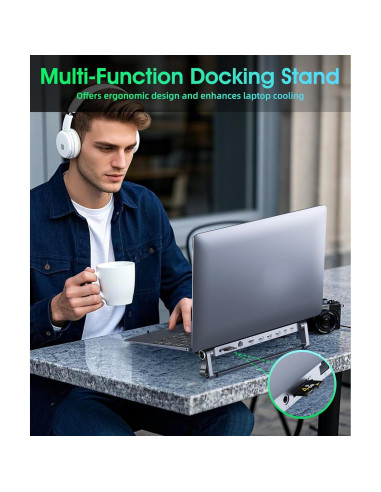 Soporte Docking 9 en 1 BoYata USB-C con HDMI 4K y 3 USB 3.0