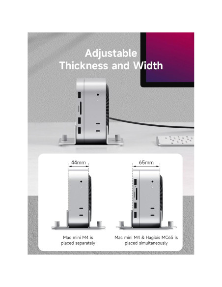 Soporte Vertical Hagibis para Mac Mini M4 - Aluminio Antideslizante Soporte Vertical Hagibis para Mac Mini M4 - Aluminio Antideslizante