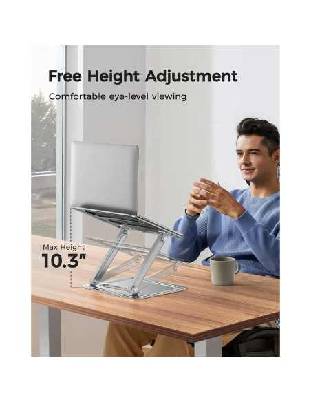 Soporte Ergonómico para Laptop LORYERGO Ajustable Plata 10-15.6" Soporte Ergonómico para Laptop LORYERGO Ajustable Plata 10-15.6"
