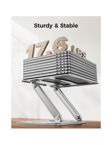 Soporte Ergonómico para Laptop LORYERGO Ajustable Plata 10-15.6"