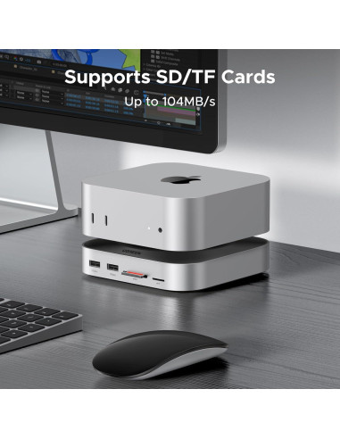 Dock UGREEN para Mac Mini M4 con 11 Puertos y Lector SD