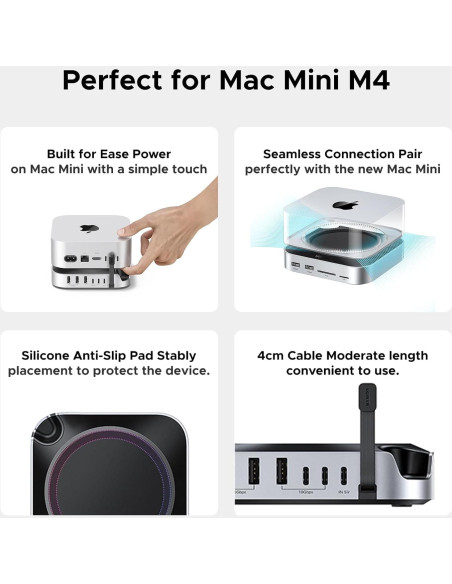 Dock UGREEN para Mac Mini M4 con 11 Puertos y Lector SD Dock UGREEN para Mac Mini M4 con 11 Puertos y Lector SD