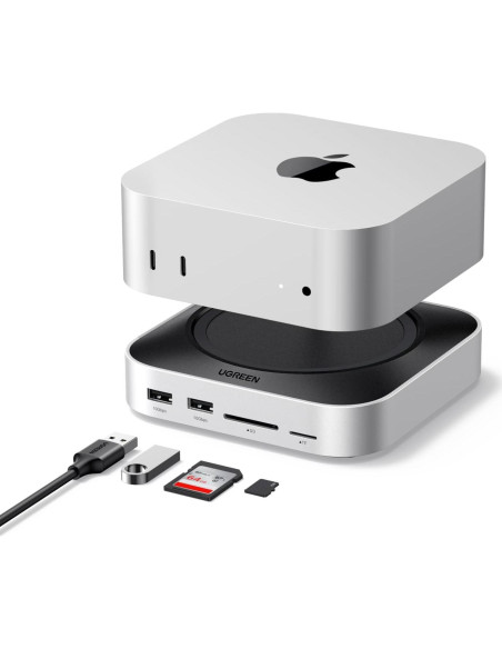 Dock UGREEN para Mac Mini M4 con 11 Puertos y Lector SD Dock UGREEN para Mac Mini M4 con 11 Puertos y Lector SD