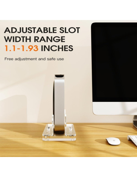 Soporte Vertical Acrílico HEWYIOS para Mac Mini y Laptops Soporte Vertical Acrílico HEWYIOS para Mac Mini y Laptops