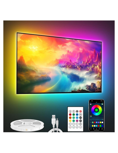 Luces LED Maylit ICRGB 5m para TV 44-70 pulgadas USB