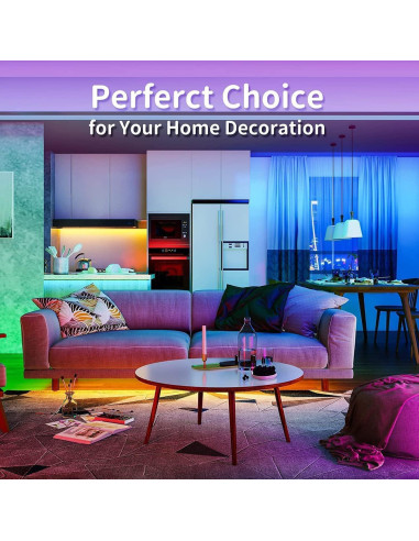 Luces LED RGB para TV 5m Reemeer Sincronización Música Control Remoto