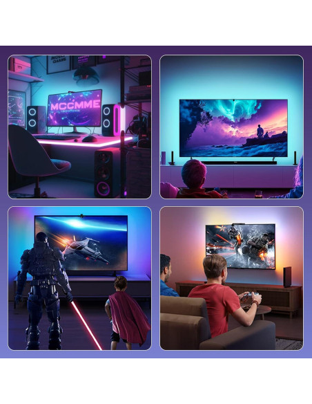 Tiras de Luz LED RGB MIHEAL 3.8M para TV 32-60" Tiras de Luz LED RGB MIHEAL 3.8M para TV 32-60"