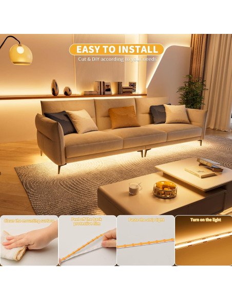 Tira de Luz LED COB PAUTIX 2m 3000K Regulable con Control Remoto Tira de Luz LED COB PAUTIX 2m 3000K Regulable con Control Remoto