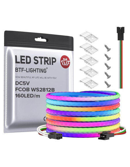 Tira LED direccionable BTF-LIGHTING FCOB 5m 160LED/m 5mm Tira LED direccionable BTF-LIGHTING FCOB 5m 160LED/m 5mm