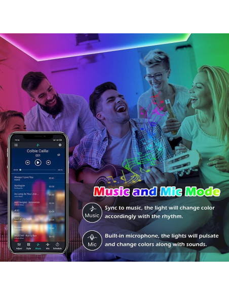 Tiras de Luz LED 30m LETIANPAI RGB Control APP y Remoto Tiras de Luz LED 30m LETIANPAI RGB Control APP y Remoto