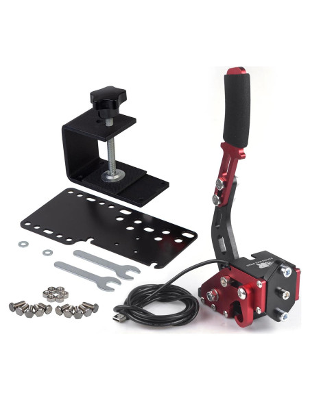 Freno de Mano USB ZHSYMX para Simuladores de Carreras PC Rojo Freno de Mano USB ZHSYMX para Simuladores de Carreras PC Rojo