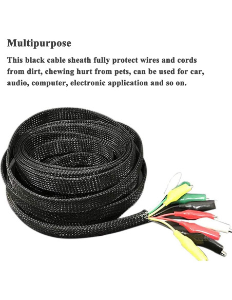 Funda de Cable Trenzada PET 1/4" 30.48m Negra - Protección Mascotas Funda de Cable Trenzada PET 1/4" 30.48m Negra - Protección Mascotas