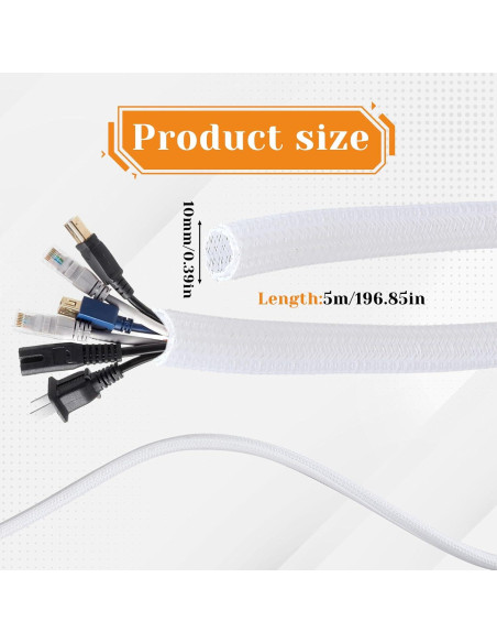 Protector de Cables para Mascotas QfwdfcTrenz 5m Blanco Protector de Cables para Mascotas QfwdfcTrenz 5m Blanco