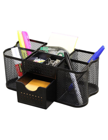 Organizador de Escritorio Deco Brothers Negro con Cajón Deslizante