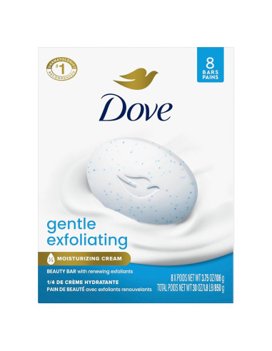 Jabón de Belleza Dove Exfoliante Suave 8 Barras 106.3 g
