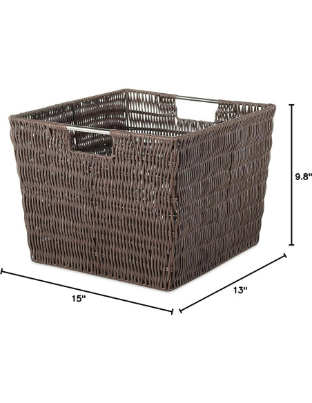 Cesta de Almacenamiento Rattique Whitmor 33x38x24.9 cm Marrón Cesta de Almacenamiento Rattique Whitmor 33x38x24.9 cm Marrón
