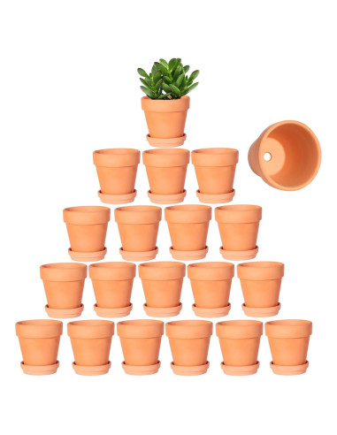 Macetas de Terracota Kosrtuny 7.62 cm con Plato - Paquete de 20