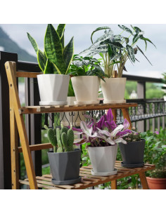 Macetas de Plástico InmeRun 5" Set de 6 con Drenaje 2