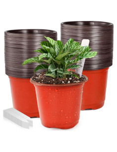 Macetas de Vivero LWWTBS 100 Pcs 10.16 cm con Etiquetas