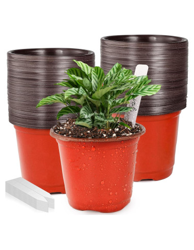 Macetas de Vivero LWWTBS 100 Pcs 10.16 cm con Etiquetas