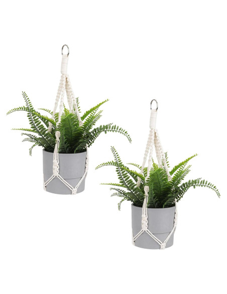Colgador de Plantas de Macramé Sliverdew 50 cm 2 Piezas Boho Colgador de Plantas de Macramé Sliverdew 50 cm 2 Piezas Boho