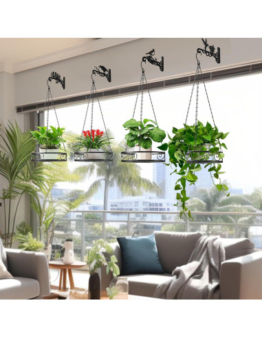Juego de 2 Soportes de Planta Colgantes Qiaomeiysp de Metal 25.4 cm