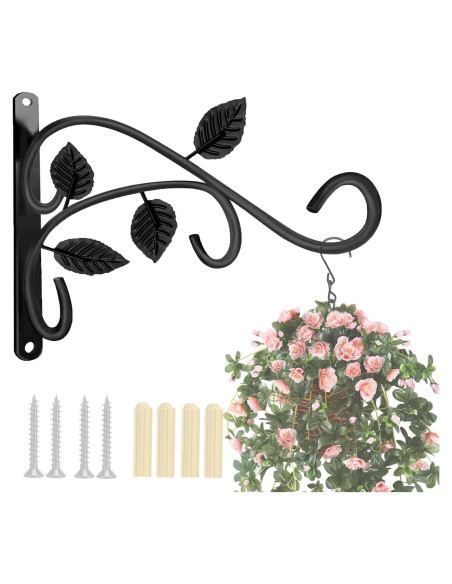 Gancho para Planta Colgante Axgo Negro, Soporte Pared 27.2 kg Gancho para Planta Colgante Axgo Negro, Soporte Pared 27.2 kg