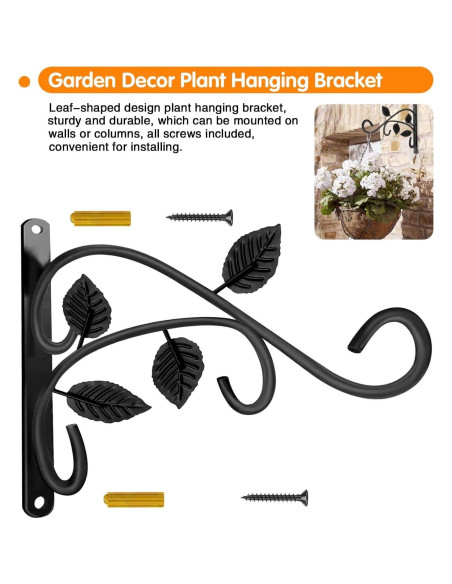 Gancho para Planta Colgante Axgo Negro, Soporte Pared 27.2 kg Gancho para Planta Colgante Axgo Negro, Soporte Pared 27.2 kg