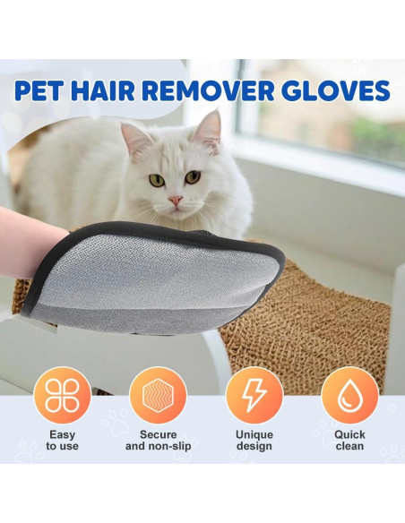 Guantes de Eliminación de Pelo de Mascota Medech - Paquete de 3 Guantes de Eliminación de Pelo de Mascota Medech - Paquete de 3