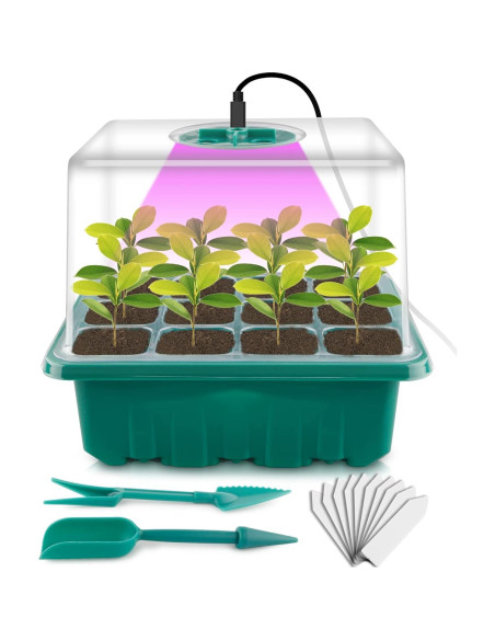 Bandeja de Germinación de Semillas NEWKITS con Luz LED 12 Celdas Bandeja de Germinación de Semillas NEWKITS con Luz LED 12 Celdas