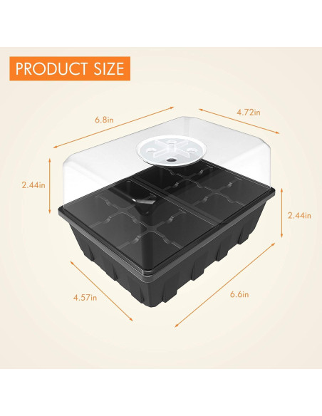 Kit de Inicio de Semillas Gardzen 10 Bandejas Transparentes 120 Celdas Kit de Inicio de Semillas Gardzen 10 Bandejas Transparentes 120 Celdas