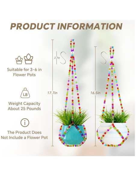 Colgador de Plantas de Macramé Genérico 43 cm Multicolor Colgador de Plantas de Macramé Genérico 43 cm Multicolor