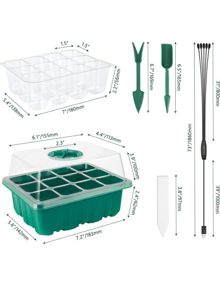 Kit de Inicio de Semillas CANNABMALL con Luz y Temporizador Kit de Inicio de Semillas CANNABMALL con Luz y Temporizador