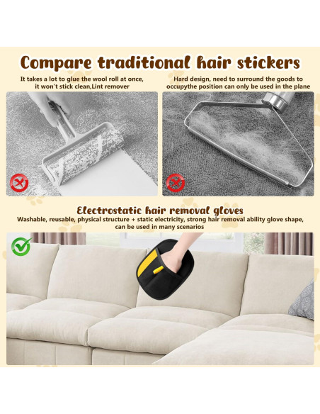 Guante Quitapelos KLIFE para Mascotas Reutilizable 2 Piezas Guante Quitapelos KLIFE para Mascotas Reutilizable 2 Piezas