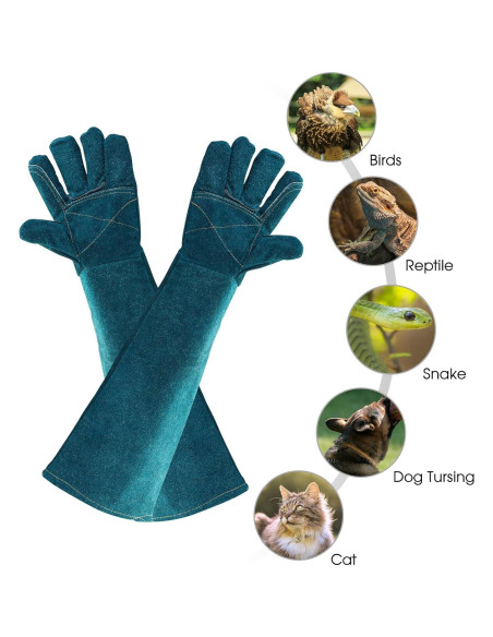 Guantes de Manejo de Animales AOWPFVV 60cm Doble Cuero Guantes de Manejo de Animales AOWPFVV 60cm Doble Cuero