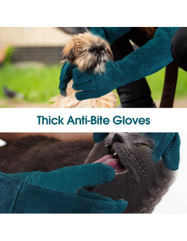 Guantes de Manejo de Animales AOWPFVV 60cm Doble Cuero