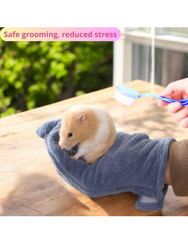 Guantes a Prueba de Mordidas y Cepillo para Hámsters - PurrrfectionPet