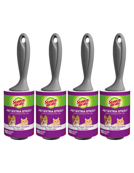 Rodillo Adhesivo Extra Pegajoso Scotch-Brite para Mascotas, 400 Hojas Rodillo Adhesivo Extra Pegajoso Scotch-Brite para Mascotas, 400 Hojas