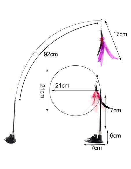 Juguete Interactivo para Gatos Dorakitten con Ventosa y Plumas Juguete Interactivo para Gatos Dorakitten con Ventosa y Plumas