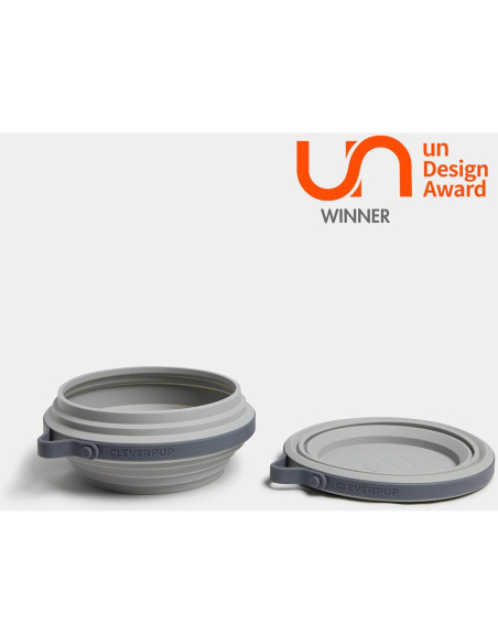 Tazón Colapsable Grande Cleverpup - Silicona 4 Tazas Gris Tazón Colapsable Grande Cleverpup - Silicona 4 Tazas Gris