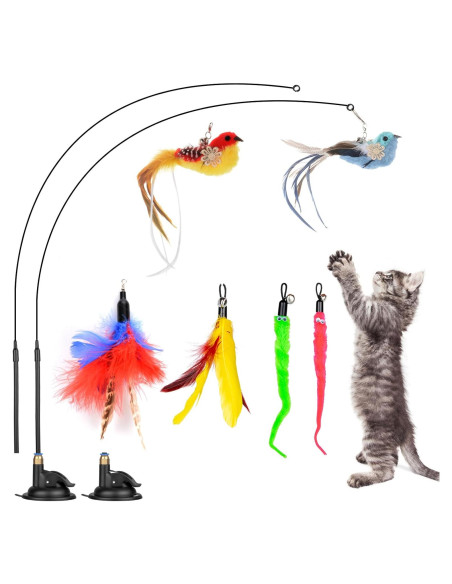 Juguetes Interactivos para Gatos Oziral - 10 Piezas con Ventosa Juguetes Interactivos para Gatos Oziral - 10 Piezas con Ventosa