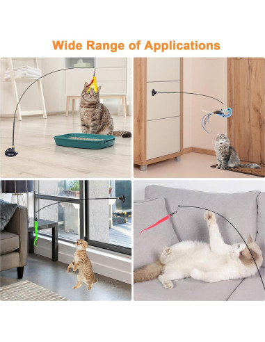 Juguetes Interactivos para Gatos Oziral - 10 Piezas con Ventosa