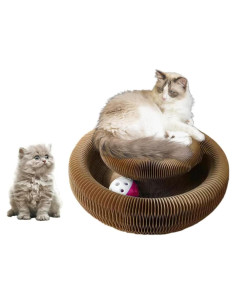 Tablero Rascador para Gatos Enkman 24x24cm Ecológico con Pelota