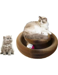 Tablero Rascador para Gatos Enkman 24x24cm Ecológico con Pelota 2