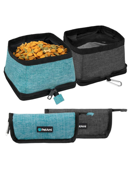 Tazones Colapsables para Perros PetAmi 2 Pack Azul 3.5L Tazones Colapsables para Perros PetAmi 2 Pack Azul 3.5L