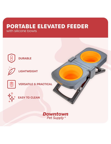 Comedero Elevado Plegable Downtown Pet Supply - 5 Tazas