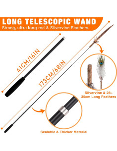Juguete Interactivo para Gatos JXFUKAL Varita Larga 172.72 cm 2