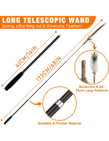 Juguete Interactivo para Gatos JXFUKAL Varita Larga 172.72 cm